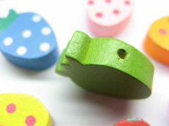 (image for) 200Pcs Strawberry Wooden Beads Mixed Color