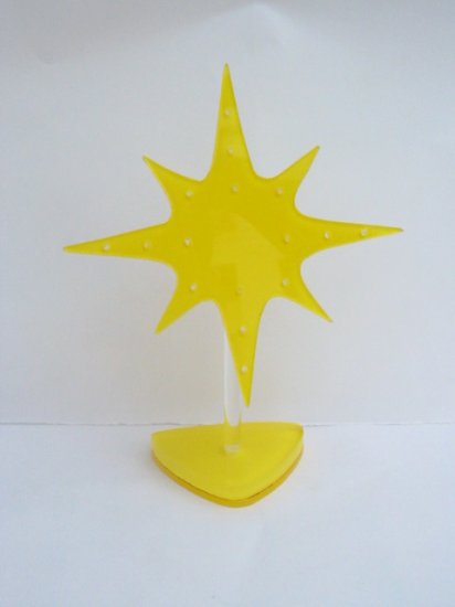 1X Yellow FIREWORK Earring Display Stand Holds 8prs - Click Image to Close