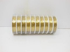 (image for) 10 Rolls X 10Meters Copper Line Tiger Tail Wire 0.3mm Golden