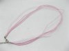 100 Pink Multi-stranded Waxen & Ribbon For Necklace