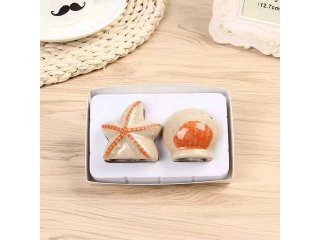 6Sets x 2Pcs Beaching Star Shell Salt Pepper Shakers Wedding