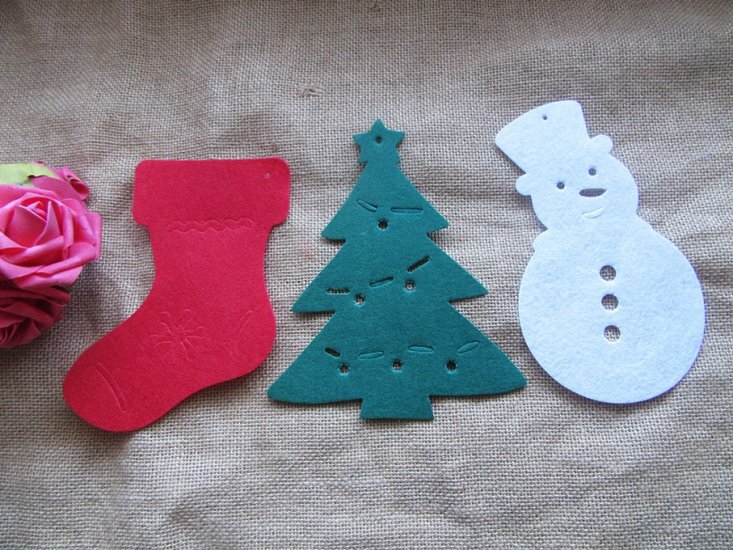 6Packs x 12Pcs Christmas Tree Snowman Boot Hanging Decoration Pa - Click Image to Close