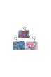 (image for) 6Pcs Vintage Floral Painting Coin Purse Keychain Set Zippered Mini Pouch