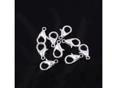 (image for) 500 12mm Silver Plated Lobster Claw Clasp Jewelry Finding