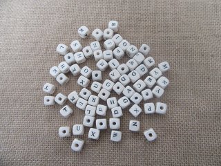 260Grams Wooden Cube Alphabet Letter Beads 10x10mm
