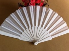 (image for) 10Pcs New Plain White Folding Hand Fans Wedding Favor