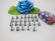 (image for) 2200 White & Black Alphabet Letter Cube Beads 6.4x6.4mm