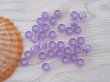 1100 Transparent Clear Purple Barrel Pony Beads 6x8mm