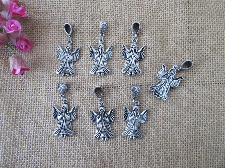 50Pcs New Praying Angel Beads Charms Pendants with Bail Hook - Click Image to Close