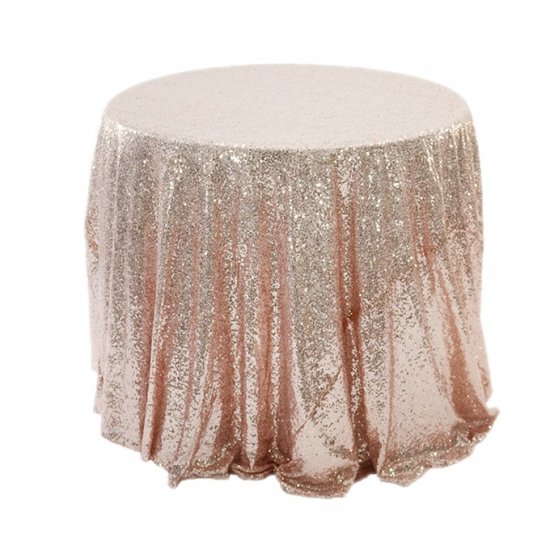 1Pc Rose Gold Sequin Table Cloth Cover Backdrop Wedding Party - Click Image to Close