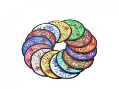 10Pcs Embroidery Cloth Art Round Coasters Insulation Heat 10Pcs Embroidery Cloth Art Round Coasters Insulation Heat