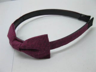 3x12Pcs Korean Style Fuschia Hairband with Bowknot 1.4cm wide