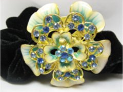 (image for) 1Pc Chic Designer Hair Clips,Rhinestone Floral Clip