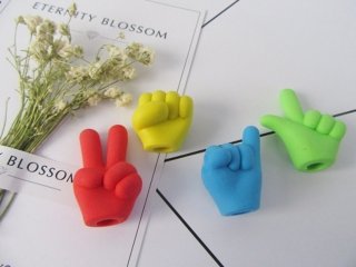 36Pkt x 4Pcs Funny Hand Sign Pencil Top Erasers