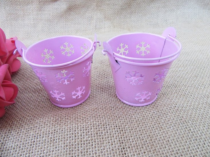 12Pcs Purple Snowflake Mini Bucket Wedding Bomboniere Favor - Click Image to Close