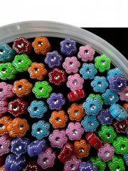 (image for) 1080Pcs Solid Color Flower Shape Loose Beads 8mm Jewelry Making