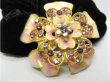 1Pc Chic Designer Hair Clips,Rhinestone Floral Clip