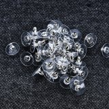 1000 Silver Plated Earring Back Stoppers Finding 10x6mm
