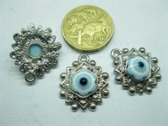 50 Metal 8-Sided Pendants w/Round Beads Jewelery Finding 50 Metal 8-Sided Pendants w/Round Beads Jewelery Finding