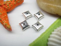 (image for) 100pcs Metal Smooth Open Square Beads yw-ac-mb49