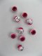 200 Rosy Aluminium Round European Beads dia.10mm be-a44