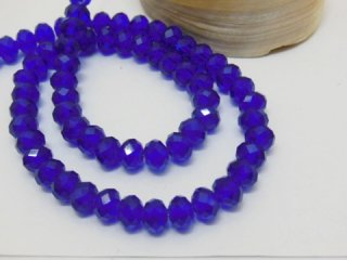 10Strand x 90Pcs Blue Faceted Crystal Beads 6mm