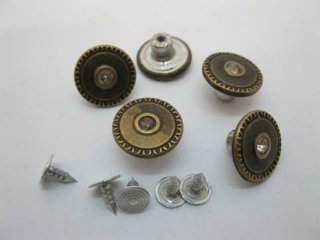 200Sets No-Sew Jean Tack Buttons 16mm