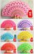 10Pcs Embroidered Peacock Pattern Sequin Fabric Folding Hand Fan