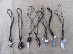 (image for) 60Pcs Fashion Men's Male Drawstring Necklaces with Cool Pendants