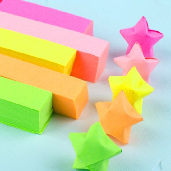 2x1350Pcs Origami Lucky Star Paper for Funny 5 Colors Mixed - Click Image to Close