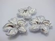 (image for) 3x30Pcs Silver Plated Flower Hairclip Jewelry Finding Bead 5.5x5