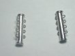 10 Platinum Plated 4 Strand Tube Bar Magnetic Clasps (image for) 10 Platinum Plated 4 Strand Tube Bar Magnetic Clasps