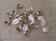 (image for) 100Pcs Natural & Golden Shell Pendants Beads Wedding Decoration