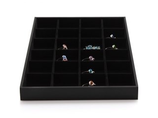 1Pc Black 24 Compartment Pendant Beads Necklaces Organizer Jewel