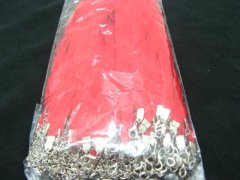 (image for) 100 Red 2-stranded Ribbon Strings With Connector For Necklace