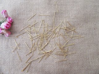 12Packs x 100Pcs Golden Plated Head Pins Jewellery Findings 32mm
