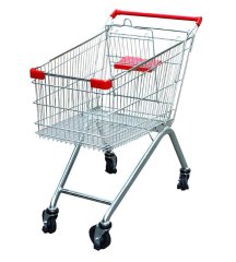 1X Supermarket Shopping Cart/Trolley 80 liter w/Brake (image for) 1X Supermarket Shopping Cart/Trolley 80 liter w/Brake