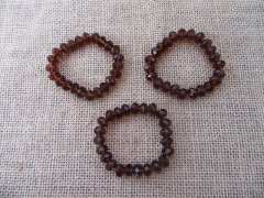 12Pcs Brown Crystal Glass Faceted Beaded Bracelets 10mm