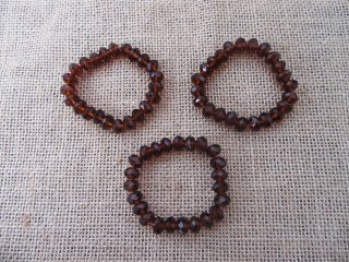 12Pcs Brown Crystal Glass Faceted Beaded Bracelets 10mm (image for) 12Pcs Brown Crystal Glass Faceted Beaded Bracelets 10mm