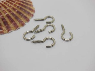 490 Nickel Plated Screw Eye Bails for Top Drilled Findings 21x10