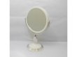 (image for) 1X White Pedestal Oval Makeup Mirror Double Sided 3x Magnify