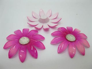 20Pcs Fuschia Blossom Sunflower Hairclip Jewelry Finding Beads