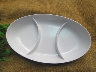 (image for) 8Pcs Divided Dish Plate 3-Section Snack Serving Plate Wholesale