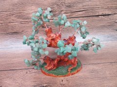 (image for) 1X New Feng Shui Treasure Money Tree with Green Stone Chips
