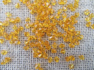 3600Pcs Orange Faceted Bicone Beads Jewellery Finding 6mm