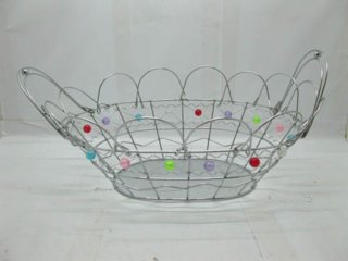 4X Oblong Oval Metal Wrie Multi-Purpose Baskets (image for) 4X Oblong Oval Metal Wrie Multi-Purpose Baskets