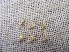 (image for) 100Packs X 20Pcs Golden Charlotte End Crimps Bead Tips 4mm Clams