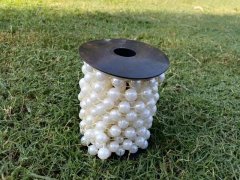 (image for) 1Roll x 5m White 12mm Beaded Garland String Wedding Craft