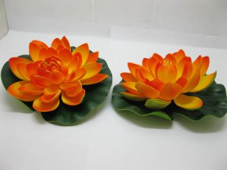 (image for) 25 Floating 17cm Lotus Flower Ornament Wedding Decoration-Orange