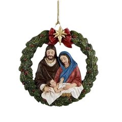(image for) 10Pcs Wreath Jesus Hanging Ornament Nativity Scene Holiday Decoration